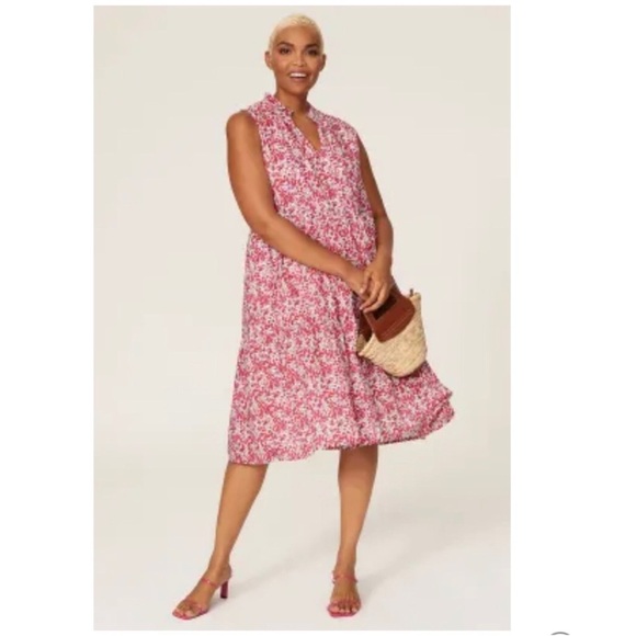 J. Crew x Liberty Fabric Red, Pink and White Sleeveless Dress Size Small - Picture 10 of 11